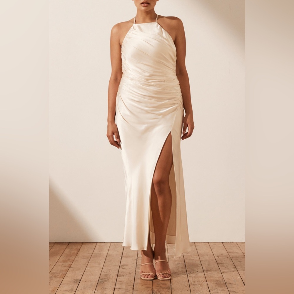 NWT* Shona Joy La Lune Gathered Neck midi dress
